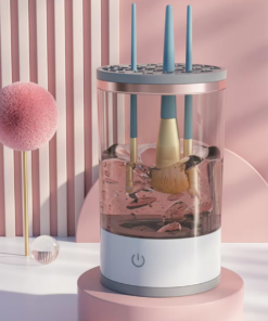 منظف فرش المكياج الكهربائي الأوتوماتيكي بتقنية الاهتزاز الصوتي – تنظيف عميق وتجفيف سريع